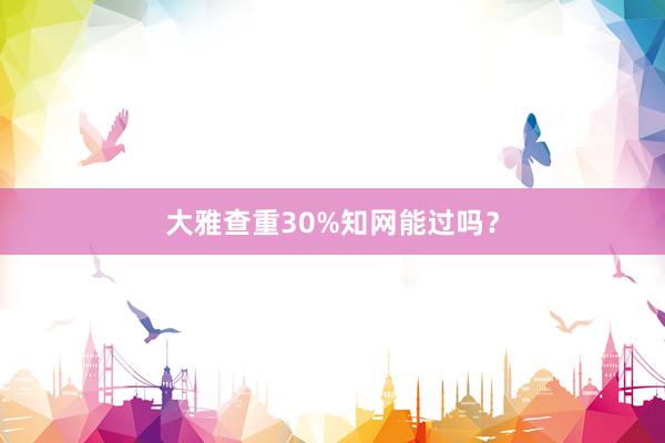 大雅查重30%知网能过吗?