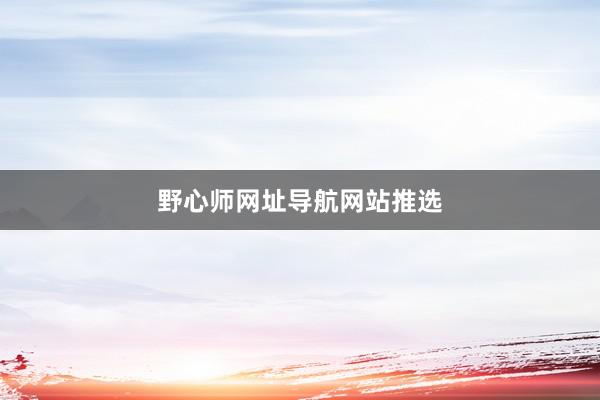 野心师网址导航网站推选